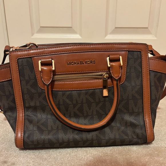 Michael Kors Handbags - Michael Kors Brown and Tan Messenger Bag